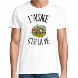 T-shirt Homme Blanc L'Alsace c'est la vie