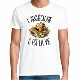 T-shirt Homme Blanc L'archéologie c'est la vie