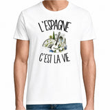 T-shirt Homme Blanc L'Espagne c'est la vie