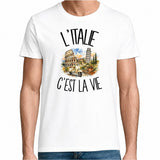 T-shirt Homme Blanc L'Italie c'est la vie