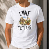 T-shirt Homme Blanc L'Italie c'est la vie