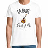 T-shirt Homme Blanc La basse c'est la vie