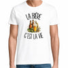 T-shirt Homme Blanc La bière c'est la vie