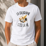 T-shirt Homme Blanc La calligraphie c'est la vie