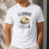 T-shirt Homme Blanc La Camargue c'est la vie