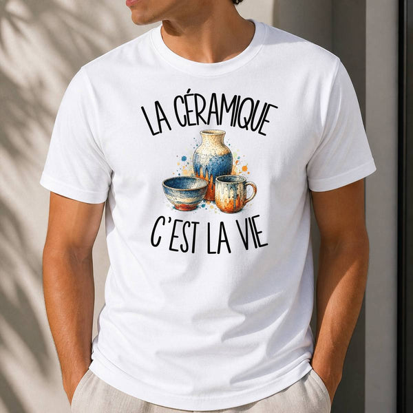 T-shirt Homme Blanc La céramique c'est la vie