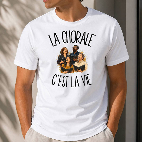 T-shirt Homme Blanc La chorale c'est la vie