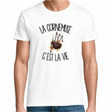 T-shirt Homme Blanc La cornemuse c'est la vie
