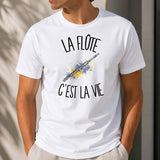 T-shirt Homme Blanc La flûte c'est la vie