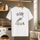 T-shirt Homme Blanc La flûte c'est la vie