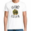 T-shirt Homme Blanc La forêt c'est la vie