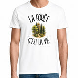 T-shirt Homme Blanc La forêt c'est la vie