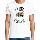 T-shirt Homme Blanc La luge c'est la vie