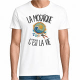 T-shirt Homme Blanc La mosaïque c'est la vie