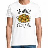 T-shirt Homme Blanc La paella c'est la vie