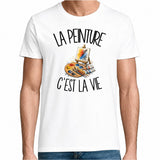 T-shirt Homme Blanc La peinture c'est la vie