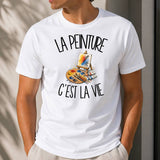 T-shirt Homme Blanc La peinture c'est la vie