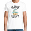 T-shirt Homme Blanc La plage c'est la vie