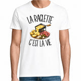 T-shirt Homme Blanc La raclette c'est la vie