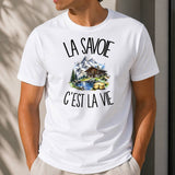 T-shirt Homme Blanc La Savoie c'est la vie