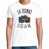 T-shirt Homme Blanc La techno c'est la vie