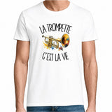 T-shirt Homme Blanc La trompette c'est la vie