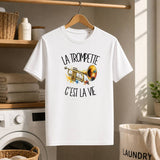 T-shirt Homme Blanc La trompette c'est la vie
