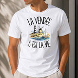 T-shirt Homme Blanc La Vendée c'est la vie