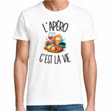T-shirt Homme Blanc L'apéro c'est la vie