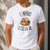 T-shirt Homme Blanc L'apéro c'est la vie