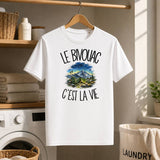 T-shirt Homme Blanc Le bivouac c'est la vie