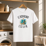 T-shirt Homme Blanc Le bodyboard c'est la vie