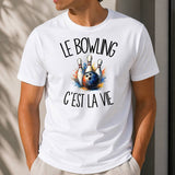 T-shirt Homme Blanc Le bowling c'est la vie