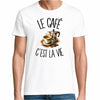 T-shirt Homme Blanc Le café c'est la vie