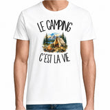 T-shirt Homme Blanc Le camping c'est la vie