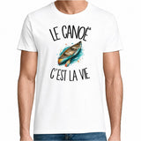 T-shirt Homme Blanc Le canoë c'est la vie