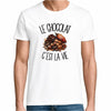 T-shirt Homme Blanc Le chocolat c'est la vie