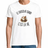 T-shirt Homme Blanc Le chocolat chaud c'est la vie