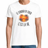 T-shirt Homme Blanc Le coucher de soleil c'est la vie