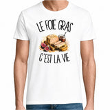 T-shirt Homme Blanc Le foie gras c'est la vie
