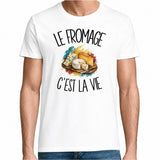 T-shirt Homme Blanc Le fromage c'est la vie