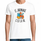 T-shirt Homme Blanc Le jardinage c'est la vie