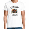 T-shirt Homme Blanc Le marathon c'est la vie