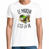 T-shirt Homme Blanc Le matcha c'est la vie