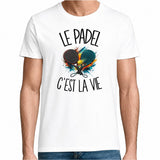 T-shirt Homme Blanc Le padel c'est la vie