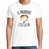 T-shirt Homme Blanc Le parapente c'est la vie