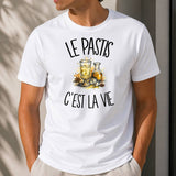 T-shirt Homme Blanc Le pastis c'est la vie