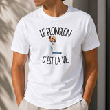 T-shirt Homme Blanc Le plongeon c'est la vie