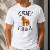 T-shirt Homme Blanc Le poney c'est la vie