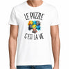 T-shirt Homme Blanc Le puzzle c'est la vie